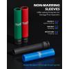 imageOrion Motor Tech Lug Nut Socket Set 3pc 12quot Drive Extra Long Impact Sockets with 17mm 19mm 21mm Metric Sockets 6quot Thin Wall Wheel Lug Nut Deep Sockets with Colored Protective Covers ampamp Carry Case