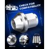 imageOrion Motor Tech M12x15 Lug Nuts Cone Seat Lug Nut Set with 34 Inch Hex 12x15mm Wheel Lug Nuts Compatible with Ford Focus Fusion Escape and More 611303 CV6Z1012C OEM Style Chrome Set of 20Silver