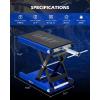 imageOrion Motor Tech Motorcycle Lift 1100lb Motorcycle Scissor Lift Jack with Wide Deck T Handle 38quot Socket Motorbike Center Stand with Chain Brush Crank Hoist Stand for ATV Dirt Bike Cruiser GrayBlue