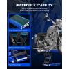 imageOrion Motor Tech Motorcycle Lift 1100lb Motorcycle Scissor Lift Jack with Wide Deck T Handle 38quot Socket Motorbike Center Stand with Chain Brush Crank Hoist Stand for ATV Dirt Bike Cruiser GrayBlue