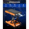 imageOrion Motor Tech Motorcycle Lift 1100lb Motorcycle Scissor Lift Jack with Wide Deck T Handle 38quot Socket Motorbike Center Stand with Chain Brush Crank Hoist Stand for ATV Dirt Bike Cruiser GrayOrange