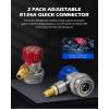 imageOrion Motor Tech R134a Quick Coupler Adapter Adjustable R134a Adapters and AC Hose Fittings HP and LP Connectors for R134a Car AC System Evacuation Recharging and More 14quot Flares Set of 2
