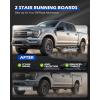 imageRunning Boards Compatible with 20152025 Ford F150 20172024 F250 F350 Super Duty SuperCrew Cab Two Stairs BoltOn Side Steps Steel with TripleShield AntiCorrosion Technology