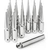 image14x15 Lug Nuts Black 32 Piece M14x15 Spike Lug Nuts Wheel Accessories Compatible with Chevy Ram Ford GMCSilver