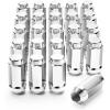 imageM14x15 Spline Lug Nuts with Cone Seat Chrome Plated Wheel Lug Nuts Compatible with Chevrolet Silverado Suburban 1500 Ford Expedition F150 Ram 1500ampamp More Set of 24Silver