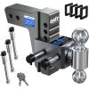 imageOrion Motor Tech Adjustable Trailer Hitch Heavy Duty 25 inch Receiver Hitch 6quot Drop Hitch with 2quot ampamp 2516quot Balls 360 DualBall Mount with 18500lb Towing Capacity for Class IV ampamp V Gray