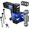 imageOrion Motor Tech Adjustable Trailer Hitch Heavy Duty 25 inch Receiver Hitch 6quot Drop Hitch with 2quot ampamp 2516quot Balls 360 DualBall Mount with 18500lb Towing Capacity for Class IV ampamp V Blue