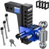 imageOrion Motor Tech Adjustable Trailer Hitch Heavy Duty 25 inch Receiver Hitch 8quot Drop Hitch with 2quot ampamp 2516quot Balls 360 DualBall Mount with 18500lb Towing Capacity for Class IV ampamp V Vehicles