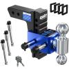 imageOrion Motor Tech Adjustable Trailer Hitch Heavy Duty Drop Hitch 2 inch Receiver 6quot Drop ampamp Rise Hitch with 2quot ampamp 2516quot Balls 360 DualBall Mount with 12500 lb Towing Capacity for Class III ampamp IV
