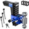 imageOrion Motor Tech Adjustable Trailer Hitch Heavy Duty Drop Hitch 2 inch Receiver 8quot Drop ampamp Rise Hitch with 2quot ampamp 2516quot Balls 360 DualBall Mount with 12500 lb Towing Capacity for Class III ampamp IV