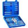 imageOrion Motor Tech Harmonic Balancer Puller Kit Power Steering Pulley Puller Installer Tool Set Automotive Steering Wheel Puller Tool Kit Flange Type Gear and Crank Puller Setblue
