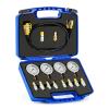 imageOrion Motor Tech Hydraulic Pressure Test Kit with 4 Gauges 1300 3500 5500 9000 psi 9 Test Couplings Quick Connector ampamp 3 Test Hoses Hydraulic Gauge Kit for Excavator Construction Machinery