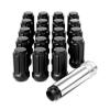 imageOrion Motor Tech M12x15 Lug Nuts Cone Seat Lug Nut Set with 34 Inch Hex 12x15mm Wheel Lug Nuts Compatible with Ford Focus Fusion Escape and More 611303 CV6Z1012C OEM Style Chrome Set of 20Black