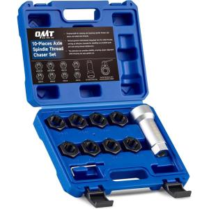 imageOrion Motor Tech 10pc Axle Spindle Threading Set Axle Thread Repair Kit with 8 Dies 1116quot Extension Bar Axle Nut Rethreader with M20 M22 M24 ampamp 1316quot 34quot UNEF Nuts Rethreading Tool Kit with Case