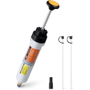 imageOrion Motor Tech 200mL Manual Fluid Extractor and Filler Syringe Style Pump for Power Steering Transmission Gear Oil ampamp Brake Fluid Changes Hand Vacuum Pump for ATV Boat Automotive Fluid Extractionorange