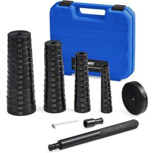 imageOrion Motor Tech 52in1 Custom Bushing Driver Tool Set and Transmission Wheel Axle Bearing Race Seal Installer Remover Bush Removal Puller Bearing Press Tool Kitblue