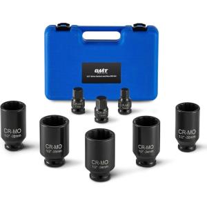 imageOrion Motor Tech 8pc Axle Nut Socket Set 12 in Drive Metric 12 Point CRMO Axle Nut Impact Socket Set ExtraDeep Spindle Axle Nut Sockets with Storage Case 14mm 17mm 19mm 30mm 32mm 34mm 35mm 36mm