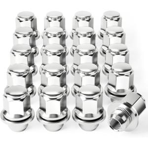 imageOrion Motor Tech 91618 Wheel Lug Nuts 32 Pack Black 916 x 18 Trim Lug Nuts 2 inches Tall Spline Drive Cone Seat Compatible with Dodge 19942011 Ram 2500 3500 Aftermarket Wheel 8x65 5x55Silver