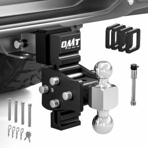 imageOrion Motor Tech Adjustable Trailer Hitch Fits 2quot Receiver 5quot Drop Hitch with 2quot ampamp 2516quot Balls AntiTheft Steel Tow Hitch Stowable Ball Mount with 15000 lb GTW for Class III ampamp IV Vehicles25 Shank  5 Drop