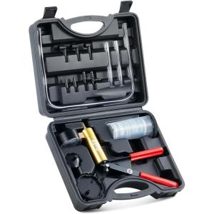imageOrion Motor Tech Brake Bleeder Kit with Hand Vacuum Pump and Adapters Brake Bleeding Kit for Brake Fluid Power Steering Fluid More Vacuum Brake Bleeder Pump with Pressure GaugeBlack