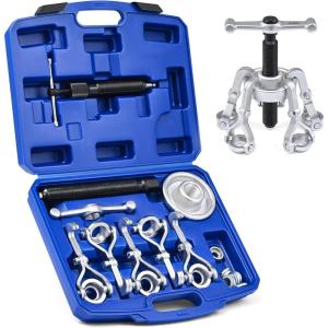 imageOrion Motor Tech Heavy Duty Hub Puller Kit Wheel Hub Removal Tool with Adjustable Hooks Large Brake Drum Puller with Hydraulic Ram Mechanical Hub Puller Tool Set for Cars Trucks Large Vehicles