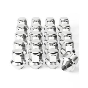 imageOrion Motor Tech M12x15 Lug Nuts Cone Seat Lug Nut Set with 34 Inch Hex 12x15mm Wheel Lug Nuts Compatible with Ford Focus Fusion Escape and More 611303 CV6Z1012C OEM Style Chrome Set of 20Silver