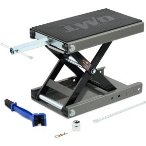 imageOrion Motor Tech Motorcycle Lift 1100lb Motorcycle Scissor Lift Jack with Wide Deck T Handle 38quot Socket Motorbike Center Stand with Chain Brush Crank Hoist Stand for ATV Dirt Bike Cruiser GrayGrey
