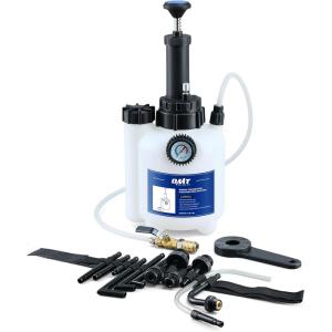 imageOrion Motor Tech Transmission Fluid Pump 3L Transmission Filler Pump with 12pc ATF Aluminum Adapters Manual Transmission Fluid Transfer Pump with Pressure Gauge Transmission Dispenser Oil Pump Tool