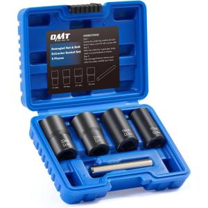 imageOrion Motor Tech Twist Socket Tool Set 12quot Drive 5pc Nut and Bolt Extractor Set Rounded Bolt ampamp Stripped Lug Nut Remover Tool Kit