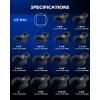 imageOrion Motor Tech 14 Piece Jumbo Crowfoot Wrench Set SAE Crows Foot Wrench Set for 1116quot to 2quot Flare Nuts for 12quot Drive Rachets ampamp Extenders Blackened CrV Steel Crowfoot Wrenches with Carry Case