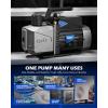 imageOrion Motor Tech 144 cfm 2 Stage Vacuum Pump 15 hp Rotary Vane HVAC Vacuum Pump with 15 Micron Ultimate Vacuum AC Vacuum Pump for R134a R22 R410A