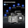 imageOrion Motor Tech 2 Stage Vacuum Pump 9 cfm 34 hp HVAC Rotary Vane Vacuum Pump with 15 Micron Ultimate Vacuum Two Stage Air Vacuum Pump for R22 R134a R410a HVAC Servicing
