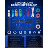 imageOrion Motor Tech 26pc Fuel Line Disconnect Tool Set Master Quick Disconnect Tool Kit with Fuel and AC Disconnect Pliers Fuel Line Removal Tool Set for AC Fuel ampamp Transmission Systems Black