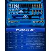 imageOrion Motor Tech 48 Piece Thread Chaser Set Metric and SAE Thread Repair Kit with 22 Taps 24 Dies 2 Thread Files Universal Rethreading Kit Thread Restorer Tool Set in UNC UNF Metric Sizes with CaseMetric and SAE