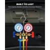 imageOrion Motor Tech 5FT HVAC Gauges Fits for R134A R12 R22 R502 AC Gauge Set with Quick Couplers Adapter for Car AC System Automotive Air Conditioning Maintenance