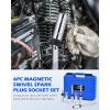 imageOrion Motor Tech 6pc 38quot Drive Magnetic Swivel Spark Plug Socket Set Thin Wall Spark Plug Sockets with 916quot 58quot 14mm 16mm Sizes CrV Steel Magnetic Spark Plug Socket Set with 6 Point ampamp 12 Point