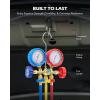 imageOrion Motor Tech AC Gauge Set with Self Sealing ampamp Puncturing R134A Can Tap AC Gauges for R134a R12 R22 R502 Refrigerant Car AC Gauge Set with 5FT Hoses Adapter Adjustable Couplers Freon Charge Kit