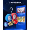 imageOrion Motor Tech AC Gauge Set with Self Sealing ampamp Puncturing R134A Can Tap AC Gauges for R134a R12 R22 R502 Refrigerant Car AC Gauge Set with 5FT Hoses Adapter Adjustable Couplers Freon Charge Kit