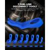 imageOrion Motor Tech AC Gauges 3 Way Manifold Gauge Set for R1234yf R134a R410a Refrigerant Automotive Gauge Set with Hoses Quick Couplers Self Sealing Can Taps for Car Freon Charging ampamp Evacuation