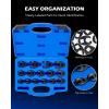 imageOrion Motor Tech Crowfoot Wrench Set for 8 to 24 mm Flare Nuts 15pc Crows Foot Wrench Set for 38quot and 12quot Drive Ratchets Extenders Large ampamp Small Metric Flare Nut Tool Kit for Nut Removal and MoreBlue