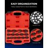 imageOrion Motor Tech Crowfoot Wrench Set for 8 to 24 mm Flare Nuts 15pc Crows Foot Wrench Set for 38quot and 12quot Drive Ratchets Extenders Large ampamp Small Metric Flare Nut Tool Kit for Nut Removal and MoreRed