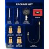 imageOrion Motor Tech Gasoline Compression Tester Kit 8pc Petrol Engine Compression Tester Set with 0300 psi Pressure Gauge 4 Adapters Small Engine Compression Gauge Set for Motorcycle Car TruckRed