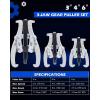 imageOrion Motor Tech Gear Puller Set 3quot 4quot 6quot 3 Jaw Puller Kit for Pulley Gear Bearing Flywheel Removal Heavy Duty Pulley Puller with Reversible Jaws 3 pcs Bearing Puller Tool Kitsilver