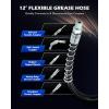 imageOrion Motor Tech Grease Gun Accessory Kit 11 Piece Grease Gun Coupler Set for Hard to Reach Grease Fittings Heavy Duty Lubrication Grease Zerk Fitting Adapters with Grease Gun Hose Holder