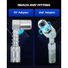 imageOrion Motor Tech Grease Gun Accessory Kit 11 Piece Grease Gun Coupler Set for Hard to Reach Grease Fittings Heavy Duty Lubrication Grease Zerk Fitting Adapters with Grease Gun Hose Holder