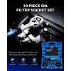 imageOrion Motor Tech Oil Filter Wrench Set 10pc Oil Filter Socket Set 38quot Drive Metric Oil Filter Cap Wrench Removal Tool Kit Low Profile Oil Filter Socket Set Compatible with Toyota VW BMW Mercedes