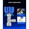 imageOrion Motor Tech R1234yf Self Sealing Can Tap for Self Sealing R1234yf Refrigerant Recharge Self Sealing R1234yf Refrigerant Dispenser with 14quot to LH Threading 12quot Adapters for Refilling AC System