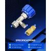 imageOrion Motor Tech R1234yf Self Sealing Can Tap for Self Sealing R1234yf Refrigerant Recharge Self Sealing R1234yf Refrigerant Dispenser with 14quot to LH Threading 12quot Adapters for Refilling AC System