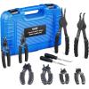imageOrion Motor Tech 10pc Snap Ring Pliers Set Internal ampamp External Circlip Pliers With Bent ampamp Straight Pliers Hook Pick Heavy Duty Removal Tool Storage Case ampamp Gloves