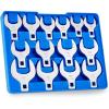 imageOrion Motor Tech 14 Piece Jumbo Crowfoot Wrench Set SAE Crows Foot Wrench Set for 1116quot to 2quot Flare Nuts for 12quot Drive Rachets Extenders CrV Steel Crowfoot Wrenches with Phosphating ampamp Carry Case
